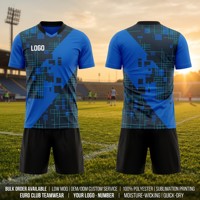 Ensemble de maillots de football personnalisés EURO Club Digital Glitch 26/27, en polyester à séchage rapide, kit de maillot de football OEM