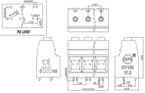 KEFA KF138-17.5 Factory Directly Brass Cage PCB <strong>Terminal</strong> Block Electric <strong>Connector</strong> - Product Image 3