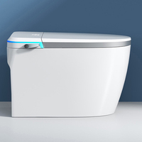 WC intelligent en céramique avec bidet intégré, siège chauffant, chasse d'eau automatique, séchage à l'air, veilleuse, télécommande marche/arrêt, fixation au sol
