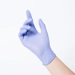 Großhandel 100 teile/schachtel Hand handschuhe Lebensmittel qualität Violett blau Einweg pulver freie Untersuchung Flexible medizinische Nitril handschuhe