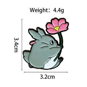 Broche Fleur de Lotus <span class=keywords><strong>Totoro</strong></span> Mignonne de Dessin Animé, Badge de Personnage d'Anime de Style Japonais, Accessoire Créatif pour Vêtements - Product Image 4