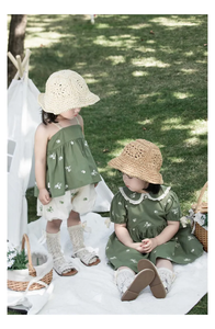 Tissu en coton brodé élégant YX709, broderie florale blanche artisanale sur un tissu doux 30% <span class=keywords><strong>lin</strong></span> 70% coton ramie - Product Image 4