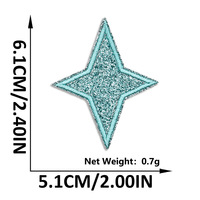 Patchs thermocollants brodés sur ordinateur, multicolores, à paillettes, étoile à quatre coins, pour vêtements, chapeaux, sacs, DIY