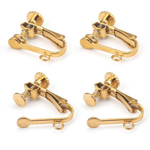 Screw Back Clip on <b>Earrings</b> | 18K PVD Gold Plated Stainless Steel U Shape Ear Clips for DIY Non <b>Pierced</b> Jewelry Making - Product Image 1