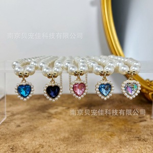 Collar para mascotas, collar de perlas para gatos, anillo para el cuello de perros, gargantilla, colgante de corazón vintage, linda bufanda para gatos y perros. - Product Image 1