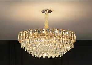 Zeal Lighting Decoración Luces colgantes Techo Lujo Oro Led Moderno K9 Crystal Rock Chandelier - Product Image 2
