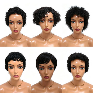 Promotion Letsfly Cheap Wholesales 6.3$ Full machine <b>Wigs</b> Short <b>Pixie</b> Cut <b>Wigs</b> Natural Human Hair Cheap Price <b>Wigs</b> - Product Image 1