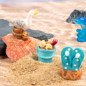 Micro Paysage Bord De Mer Série Style Méditerranéen <span class=keywords><strong>Pendule</strong></span> Petite Pièce Planche De Surf Oiseau De Mer Dauphin Voile Scène Accessoires - Product Image 3