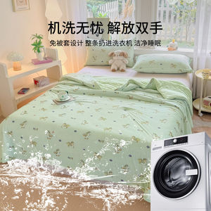 A Class Cooling Silk Summer <b>Quilt</b> Printed Bamboo Fiber Acrylic <b>Single</b> Double Size Home Use 2026 New - Product Image 4