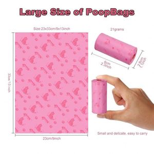 Nouveaux sacs à déjections pour animaux de compagnie personnalisés par le fabricant 2025, biodégradables, étanches, parfumés à la fraise, sacs à crottes de chien compostables - Product Image 5