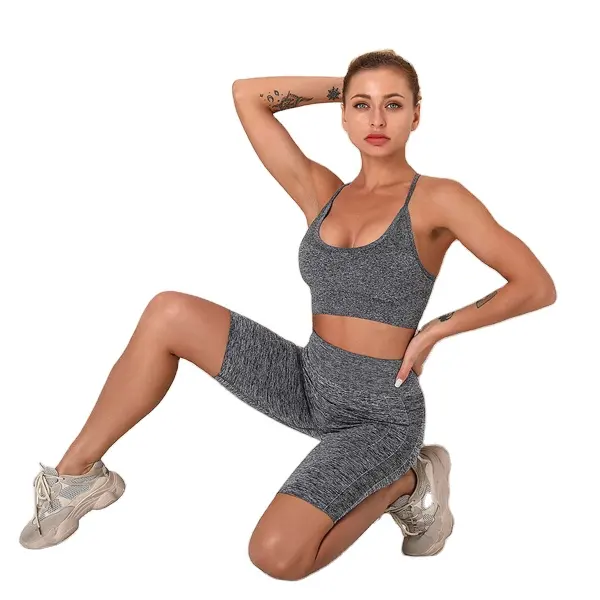 Vrouwen Custom Fitness Shorts Twee Set Sportkleding 2 Stuk Gym Mode Yoga Kleding