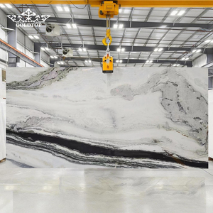 Goldtop Panda <b>White</b> Quartzite Natural Stone Polished Slabs Modern Eco-Friendly Countertops Vanity Top Kitchen Island - Product Image 1