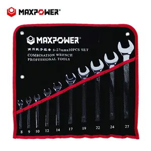 MAXPOWER 8-27mm 10 개 12 포인트 메트릭 콤비네이션 링 스패너 렌치 세트