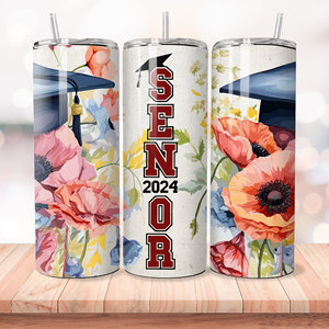 Clase de 2024 graduación deportes sublimación vaso sublimación 20 oz flaco vaso Senior 2024 personalizar tapa vaso - Product Image 5