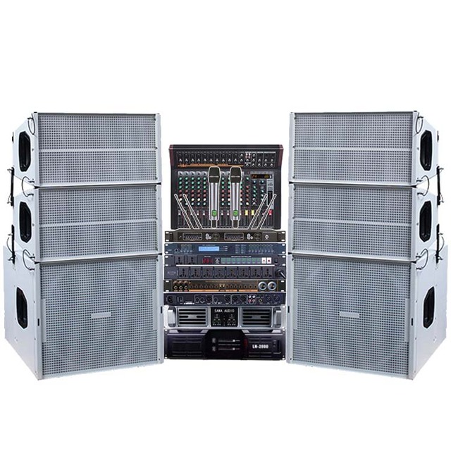 Dual 10 Inch Professional Disco Sound Equipment Powered Line Array Speakers Stage Audio Speakers for Church
