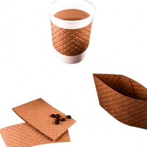 10-24 oz. Manchon de tasse à café personnalisable en kraft naturel gaufré - 1 800/boîte - Product Image 6