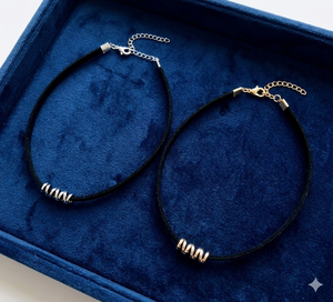 Adornos elegantes y minimalistas para el cuello, cadena de gargantilla de terciopelo negro combinada con colgantes en espiral de tono plateado para mujer, para la noche - Product Image 6