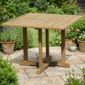 Mesa de Comedor Cuadrada de Madera Maciza de Teca, Moderna, Resistente al Agua, para Exteriores, Bistro, Sala de Estar, Jardín - Product Image 3