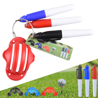 Nouvel ensemble de marqueurs de balle de golf, kit de marquage de ligne, stylo marqueur de balle, dispositif de visée de balle de golf à trois lignes