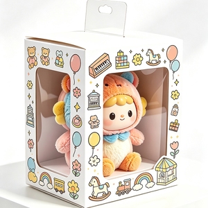 Boîte d'emballage en papier pour ours en peluche recyclable avec fenêtre transparente en PVC, boîtes cadeaux pour l'emballage - Product Image 2
