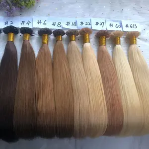 Amara top quality 40% u tip hair extensions 100% human raw hair straight wholesale supplier fast shipping