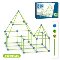 Samtoy 100 pièces Blocs de construction lumineux STEM DIY pour tente, jouets de construction de modèles, kit de construction de fort magique pour enfants