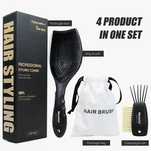 Master Custom Logo Craft Paper Packaging spazzola per capelli strumento per la cura della casa parrucca pulitore e sacchetto di stoffa Kit - Product Image 2