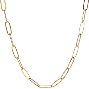 Collier maillons étanches en acier inoxydable plaqué or 18 carats, style trombone, géométrique, superposé, pour clavicule - Product Image 1