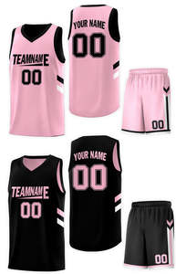 Maillot de basket-ball personnalisé noir et rose, design double face, vêtements de sport - Product Image 5