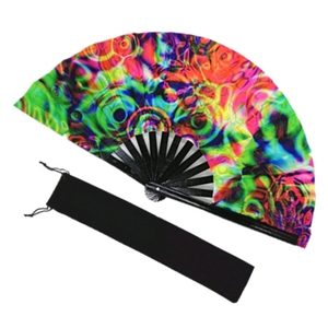 Abanicos Plegables de Bambú Personalizados, Abanicos Promocionales al por Mayor, Abanico Grande de Bambú con Estampado de Tablero de Ajedrez - Product Image 1