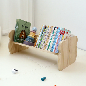 Étagère à livres en bois massif en forme de dessin animé mignon pour enfants avec des étagères pour livres de dessin, bibliothèque pour bébé - Product Image 3