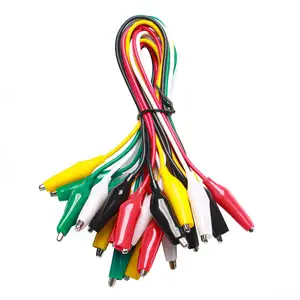 Popular em amazon cinco cores diferentes, 48cm fio de cabo de pvc conectar com clipe de jacaré, crocodilo, braçadeira de bateria