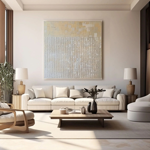 Pintura Moderna Abstracta de Gran Tamaño en Beige Estilo Wabi Sabi, <span class=keywords><strong>Arte</strong></span> en Lienzo Pintado a Mano para Hogar y Galería - Product Image 5