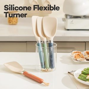 Cosamtec Silicone Spatula Set 2 Pieces Burnt Orange Heat Resistant Cooking Turner <b>Utensils</b> - Product Image 2