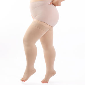 Antislip Silicagel Gegradueerde Medische 20-31mmhg Nude Dij Hoge Compressie Open Teen Sokken Voor Spataderen - Product Image 3