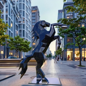 Escultura de Caballo Abstracta de Metal para Jardín Exterior, Personalizable en Color y Tamaño, Estilo Americano de Alta Calidad - Product Image 3