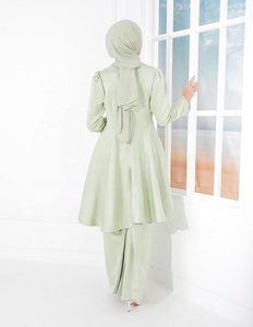 Vêtements islamiques SIPO pour femmes, Chine, Baju Kurung, ensembles modestes, couleur unie, abaya musulmane moderne avec broderie et perles - Product Image 5