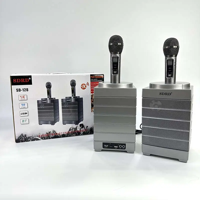 SDRD Sd128 Offre Spéciale haut-parleur de karaoké de haute qualité avec microphone haut-parleurs sans fil extérieurs système Audio son musique professionnelle