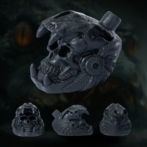 Handicraft Aztec Death <b>Whistle</b> Ceramic Screaming Sound <b>Whistle</b> Antique Silver Matte Black Ornament For Halloween Gift - Product Image 5