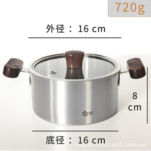 Olla de acero inoxidable con tapa de vidrio y asas laterales para cocinar - Product Image 5