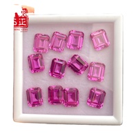 2-Karat Laborgezüchteter Rosa Saphir im Smaragdschliff mit Spitzer Rückseite, Herkunft China