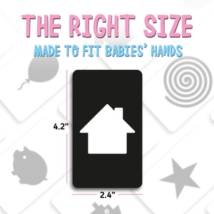 การ์ดการศึกษาเอียงเด็กสีดําและสีขาวสองด้านที่กําหนดเองสําหรับแฟลชการ์ดการ์ตูนกระตุ้นด้วยภาพ - Product Image 4