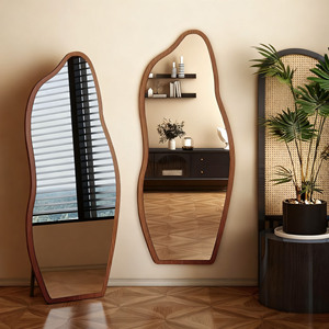 Personnalisé Grand Noyer Noir Naturel Bois Massif Moderne Design Pleine <span class=keywords><strong>Longueur</strong></span> <span class=keywords><strong>Dressing</strong></span> Debout Miroir Décoratif De Mariage - Product Image 3