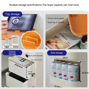 Table de chevet de matériel de stockage de chariot d'armoire mobile Simple moderne de concepteur nordique pour le petit appartement pour l'<span class=keywords><strong>Internet</strong></span> - Product Image 4