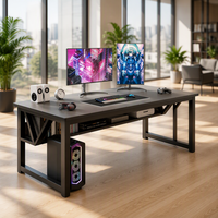 Grande table de jeu pour ordinateur de bureau, vente en gros d'usine, table de jeu longue et grande avec étagère, plusieurs tailles, pour deux personnes, Mesas Gamer