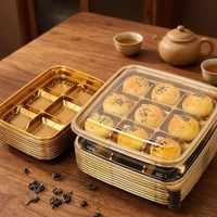 Boîtes d'emballage en plastique jetables pour mini-gâteaux, 9 compartiments, avec couvercle transparent, pour pâtisseries, biscuits sucrés, contenants de rangement