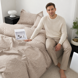 Poland Local Stock 3 Piece Cotton <b>Bedding</b> <b>Set</b> Queen Size Woven Herringbone Duvet EU Dropshipping - Product Image 2