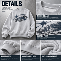 Sweat-shirt à col rond surdimensionné imprimé sur mesure pour hommes, épaules tombantes, streetwear, pull-over, OEM, ODM, marque privée