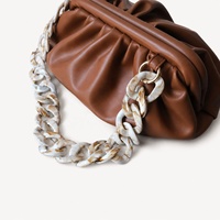 Chaîne de téléphone minimaliste en acrylique effet marbre beige, épaisse et détachable, pour sac bandoulière, poignée de sac à main, accessoire