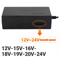 Adaptor Daya Universal AC/DC 96W untuk Mobil dan Pesawat, 8 Tip untuk Laptop HP, 12V hingga 24V 5A, Pengisi Daya yang Dapat Disesuaikan